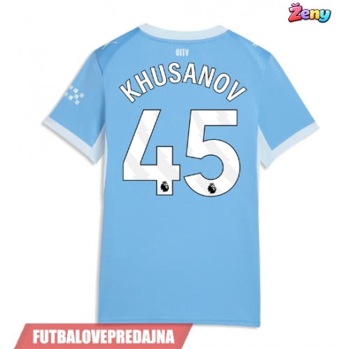 Lacne Ženy Futbalové dres Manchester City Abdukodir Khusanov #45 2026-27 Krátky Rukáv - Domáci